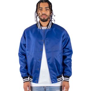Chaqueta Varsity de Satén Tallas Grandes, Chaqueta de Satén de Seda Tradicional Bordada para Pedidos Personalizados, Venta al por Mayor de Prendas de Vestir - Product Image 1