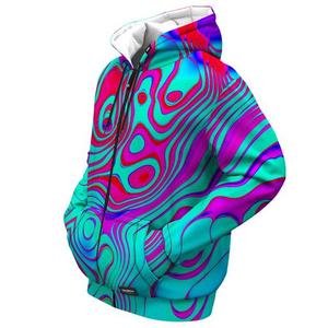 Sudadera con Capucha y Cremallera para Hombre, Estampado Degradado, Sublimación, Poliéster Tejido, Ropa Urbana de Otoño - Product Image 2