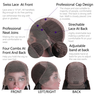 Perruques Cheveux Vietnamiens Naturels Bob Lisses OS avec Frontal HD et Closure en Dentelle pour Femmes Noires