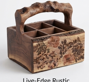 Promotion : Organisateur de cuisine en bois d'acacia marron – Support à ustensiles de cuisine en bois – Fournisseur de caddies en bois - Product Image 5