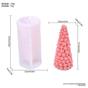 Moule en silicone pour bougie en gypse en forme d'arbre de Noël, rose de Noël, arbre de Noël, bougie aromathérapeutique, savon artisanal, fleur - Product Image 6