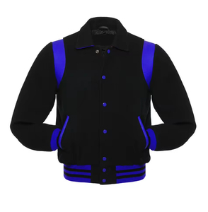 Veste universitaire en laine personnalisée OEM unisexe avec logo vintage, col rabattable, design réversible et respirant - Product Image 1