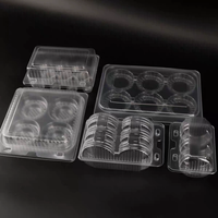 Barquettes de rangement pour pâtisseries en PET transparent à 6 compartiments avec couvercles à clipser, barquettes en plastique jetables pour l'emballage à emporter des boulangeries