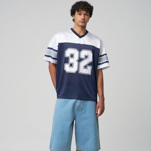 <b>Mesh</b> Boxy Fit Jersey Custom Logo Fashion Men Sports Jersey Manufacturer Oversized Cropped Custom Boxy Fit <b>Mesh</b> Football Jersey - Product Image 3