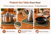 Tapis résistant à la chaleur pour table à manger, sous-verres pour table à manger pour plats chauds, lot de 3 sous-verres, sous-verres pour table à manger, sous-verres pour thé