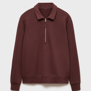 100% Cotton Custom Logo Oem <b>Pullover</b> <b>Jumper</b> 1/4 Quarter Half Zip Sweatshirt For Men Down Collar Wholesale Factory Supplier - Product Image 1