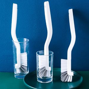 Brosse de nettoyage ménagère à angle droit, manche en nylon, brosse de salle de bain en plastique PP, éponge à récurer, <span class=keywords><strong>coin</strong></span> de l'évier, bouteille, <span class=keywords><strong>vaisselle</strong></span> - Product Image 1
