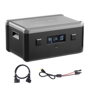 Station d'alimentation portable avec batterie supplémentaire 2160Wh LiFePO4, extension avec 3 ports de sortie AC pour la maison et le camping en plein air - Product Image 1