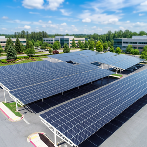 Estructura de Carport Solar con Paneles, Galvanizada en Caliente, Resistente al Viento (130 km/h) y a la Nieve (1.5 KN/m) para Uso en Exteriores - Product Image 1