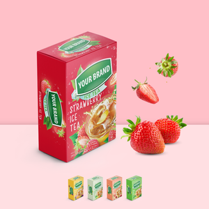 Precio razonable Té helado de fresa Sabores de frutas Té verde en polvo 10gr 15gr por bolsita Paquete de té - Product Image 1