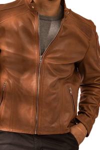 Veste de moto pour hommes en cuir de mouton véritable de haute qualité Stand d'hiver personnalisé Poche décorative High Street Made Pakistan - Product Image 4