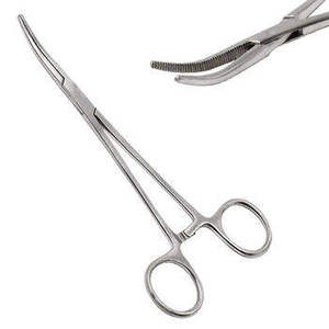 Premium 18.0 cm Microsurgical Curved Hemostatic Forceps 1x2 <b>Teeth</b> Stainless Steel Manual CE Certified by Endochoice Medical - Product Image 1