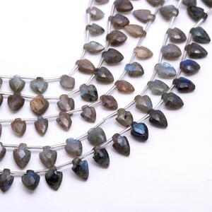RAY FINE ORNATES Cuentas de Labradorita Natural Facetada Ovalada, Piedras Semipreciosas, 8x11mm, Hilo de 9 Pulgadas, Certificadas para Joyería - Product Image 1