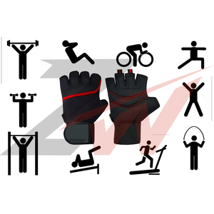 Custom Sublimated Red Camo Half Finger Cycling Gloves <b>Gel</b> Padded Gym Workout Fitness Gloves OEM Supplier Custom logo OEM ODM - Product Image 2