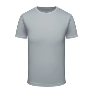 T-shirt décontracté à manches courtes et col rond pour homme, vert turquoise, coupe classique, uni, tricoté - Product Image 3
