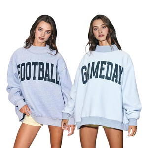 เสื้อสเวตเชิ้ตผู้หญิงทรงโอเวอร์ไซส์ ผลิตตามแบบ OEM ปักลายตัวอักษรด้านหน้า พิมพ์ลาย ผลิตจากผ้าฝ้าย 100% เป็นมิตรต่อสิ่งแวดล้อม ใส่ได้สองแบบ อุ่นสบายสำหรับฤดูหนาว - Product Image 4