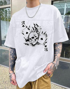 เสื้อยืดสตรีทแวร์ดีไซน์ล่าสุด ทรงโอเวอร์ไซส์ สีขาว ผ้าฝ้าย 100% ระบายอากาศได้ดี เสื้อยืดแฟชั่นผู้ชาย รับผลิตแบบ OEM - Product Image 4