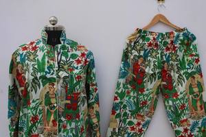 Ensemble de pyjama coordonné pour femmes à imprimé animal, longueur genou, vêtements de détente décontractés d'été, vêtements de nuit doux et respirants en coton - Product Image 2