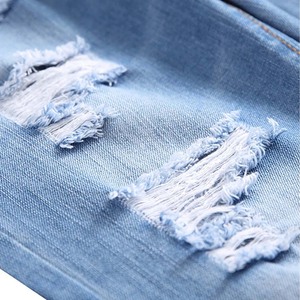OEM Custom <b>Men</b> <b>Jeans</b> Pants Slim Fit Distressed <b>Jeans</b> Denim Trousers <b>Men</b> Ripped <b>Jeans</b> Design Service For <b>Men's</b> Distressed Trouser - Product Image 2
