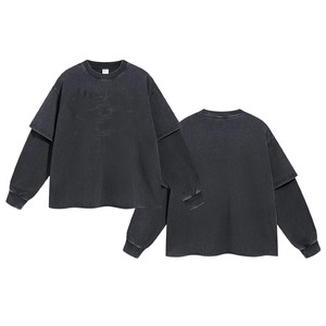 T-shirts pour hommes de haute qualité 100% coton, manches longues, design tendance, vente en gros à bas prix, t-shirt personnalisé avec service OEM, élégant - Product Image 4