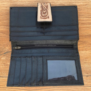 Cuero de piel de vaca Estampado occidental Tallado a mano Tallado Embrague Funda de teléfono Cartera elegante Carteras de diseñador de usos múltiples - Product Image 6