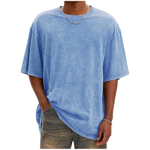 Camisetas de Hombre Estilo Urbano, Lavado Ácido, Hombros Caídos, Corte Holgado, 100% Algodón - Product Image 1