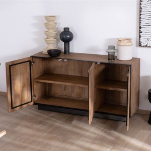 Vandana Crystal Essence 3-door mango wood <b>sideboard</b> in a clean, minimalist style, Santo, 150 cm - Product Image 5