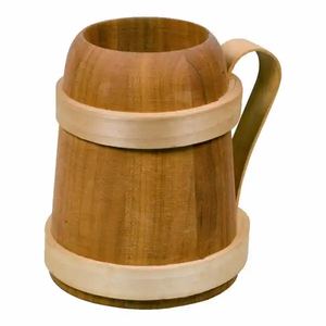 Mug à café et bière en bois, style Viking médiéval, motif ange religieux, avec poignée, finition polie, écologique, artisanal, taille personnalisée, de haute qualité indienne - Product Image 5