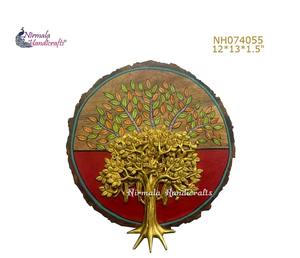 Artisanat Nirmala : Sculpture en résine et laiton sur cadre en bois, faite à la main pour la décoration intérieure, technique de moulage, Rajasthan - Product Image 4