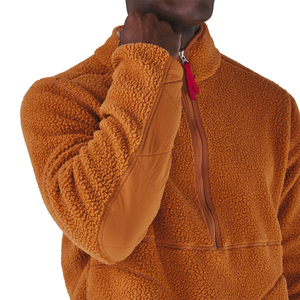Custom <b>Men</b> High-Pile Sherpa Fleece <b>Pullover</b> Quarter-Zip Heavyweight Winter <b>Jacket</b> Outdoor Hiking Teddy Fleece Anorak Coat - Product Image 4