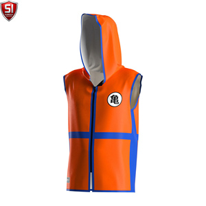 Al por mayor Bata de boxeo sin mangas con capucha para hombre, para entrenamiento de gimnasio y MMA, corte ajustado, talla XL, ropa deportiva con logotipo personalizado, de poliéster y algodón - Product Image 5