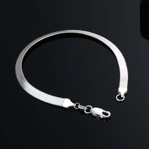 Pulsera de Plata de Alta Calidad, Chapada en Plata de Ley 925, Pulsera de Cadena, Joyería de Moda - Product Image 1