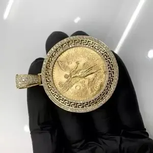 Medallón con Colgante para Mujer, Corte Redondo, 2 Quilates, Moissanita, Plata de Ley, Chapado en Plata, Diamante Tishya - Product Image 3