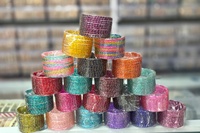 Bracelets ethniques indiens en laiton coloré avec perles de verre, bijoux de mariage, bracelets pour femmes, tenue de soirée, haute qualité