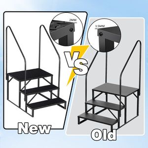 Scala a 3 Gradini con Corrimano per Piscina, Capacità di Carico 660 lb, Gradini Antiscivolo per Camper e Case Mobili - Product Image 3