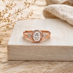 Best Selling Oval Cut Lab Grown Engagement Platinum Ring 18K Gold Wedding Bezel Set Bridal Solitaire Ring <b>Fine</b> <b>Jewelry</b> - Product Image 3