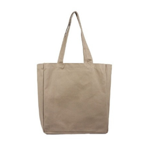 Sac fourre-tout en coton naturel 100% avec soufflet et longues poignées, réutilisable pour le shopping, personnalisable avec logo pour les commandes en gros et en détail - Product Image 5