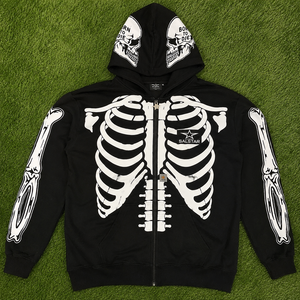 Wholesale Skeleton Print Sublimation <b>Hoodie</b> Custom Graphic Halloween <b>Gothic</b> Party Hooded Sweatshirt Manufacturer - Product Image 6