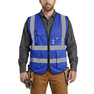 Gilet de travail réfléchissant avec ajustement réglable et poches de rangement, gilet de travail haute visibilité pour les travailleurs - Product Image 1