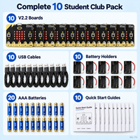 Kit de 10 cartes de codage FYX Stock BBC Microbit V2.2 Club avec câbles USB et supports de batterie pour l'éducation STEM en classe (vente en gros)
