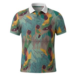 OEM ODM High Quality Customized Floral Pattern Sublimation Polo Shirt Breathable Quick Dry Casual Sportswear Custom Logo Design - Product Image 1