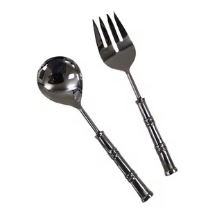 Juego de Servidores de Ensalada de Metal para Restaurante, Cuchara y Tenedor para Servir Ensalada de Acero Inoxidable, para Uso en Mesa de Comedor - Product Image 4