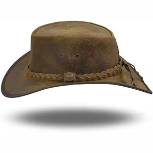 OEM ODM Leather Cowboy Hats Premium Design Custom Made Wholesale Breathable Casual Travel Hats - Product Image 4