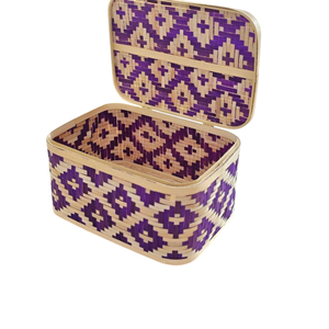 Premium Gifting <b>Hampers</b> Bamboo <b>Gift</b> Box Hinged Lid Woven <b>Basket</b> Reusable Decorative Wood Storage Box Bulk Supply for Celebration - Product Image 3