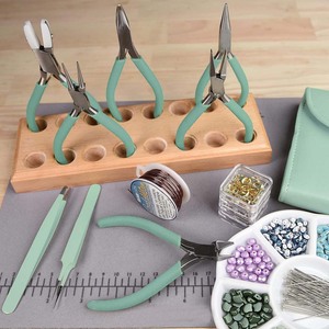 8PCS Fashion Color Jewelry <b>Pliers</b> <b>Set</b> – Slimline Color-Coordinated Jewelry Making Tools with Aqua Storage Clutch - Product Image 2