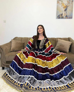Traditional Afghan Kuchi Bridal Dress Massive Flare And Intricate Hand Stitched Tribal <b>Embroidery</b> Women Afghan Kuchi Dresses - Product Image 3