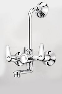 Elegante Mezclador de Pared 2 en 1 con Grifo de Ducha de Agua Fría y Caliente de Latón Cromado en Forma de L, Accesorio de Baño de Uso Premium - Product Image 3