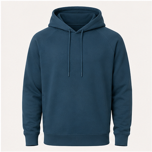 เสื้อฮู้ดดี้ผู้ชายสีน้ำเงินเบนซินทรงหลวมสไตล์สปอร์ต ปรับแต่งได้ พร้อมเชือกผูกแบบโทนสี ด้านหน้าเรียบหรู ผลิตจากผ้าคอตตอนผสมเทอร์รี่ รุ่น MHOOD-0018 - Product Image 1