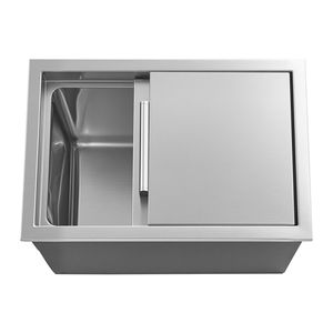 Frigorifero Commerciale da Incasso in Acciaio Inox 18 x 12 x 15 Pollici, Contenitore per Ghiaccio da 28,6 Quarti con Coperchio Scorrevole per Uso Esterno ed Eventi all'Aperto - Product Image 1