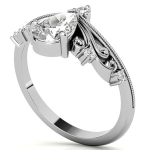 Pear Cut Moissanite <b>Solitaire</b> <b>Ring</b> 925 Sterling <b>Silver</b> 14K Gold Plated Prong Setting Luxury Engagement Wedding Jewelry - Product Image 4